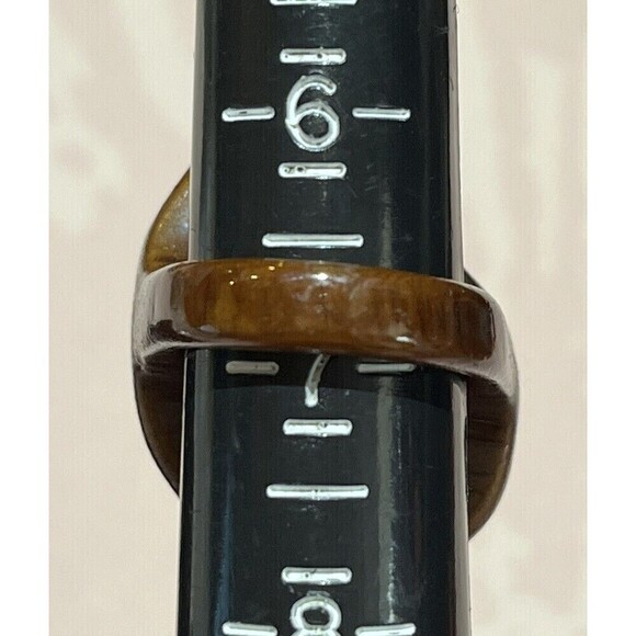 Dark Blue Tagua Nut Ring Sustainable Vegan Ivory Handmade Boho Organic Sz 7 - Picture 3 of 9